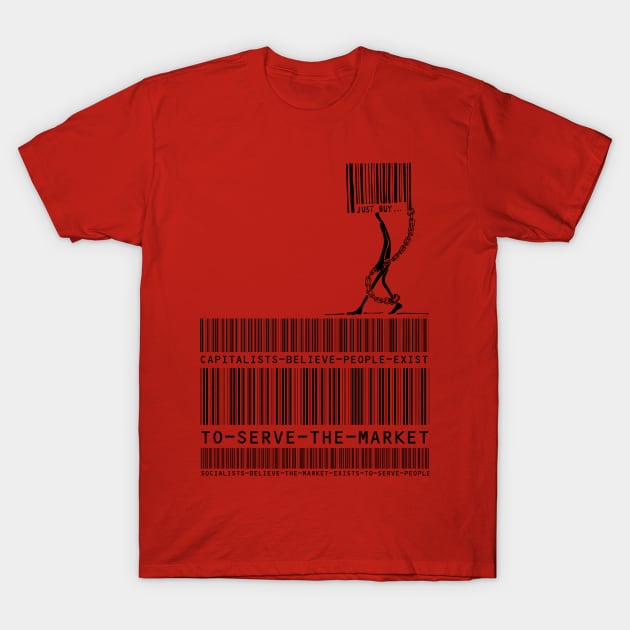 Capitalism Versus Socialism Barcode T-Shirt by chilangopride